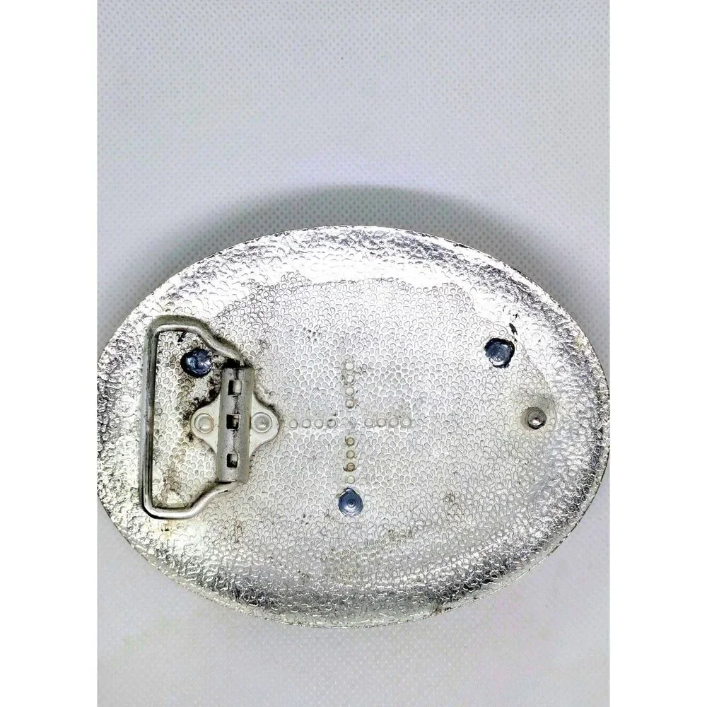 Unisex Vintage Western Longhorn Gold & Silver Two Tone Belt Buckle